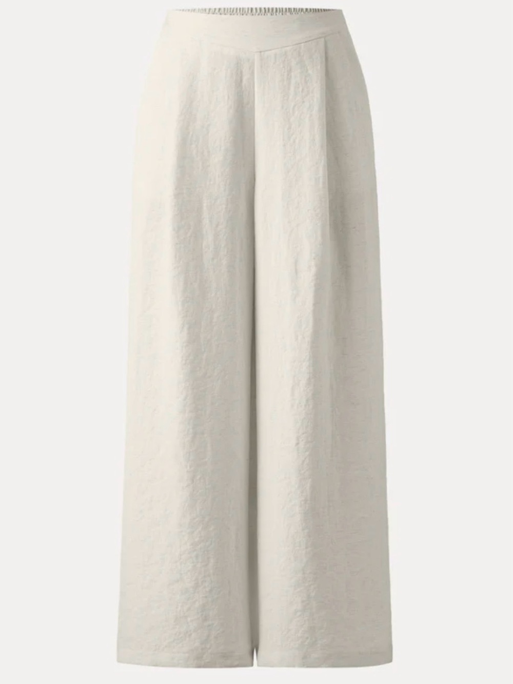 OGL Wide-Leg Cream Linen Blend Pants- Petite Length